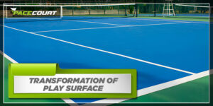 Transformation of sports court surface