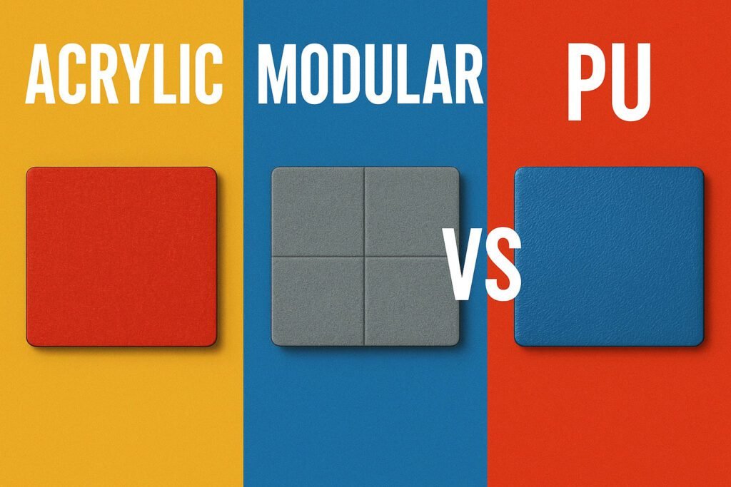 Acrylic vs Modular Tiles vs PU