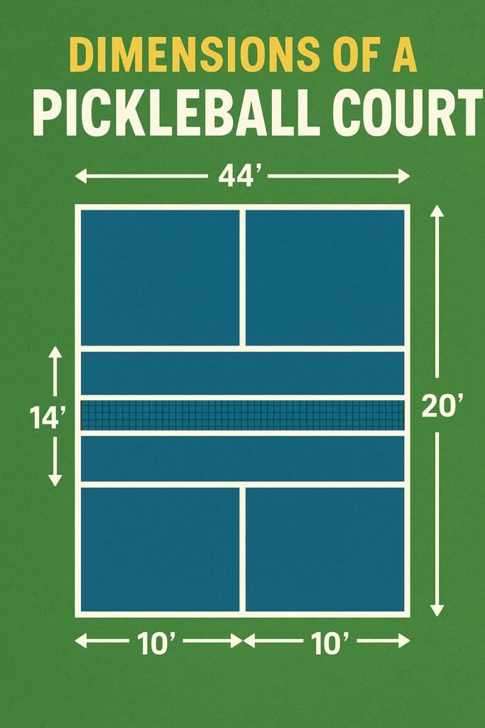 what are the dimensions of a pickleball court​