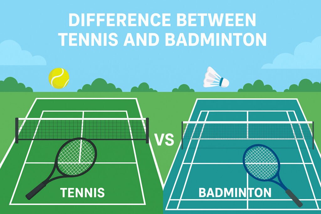 difference between tennis and badminton