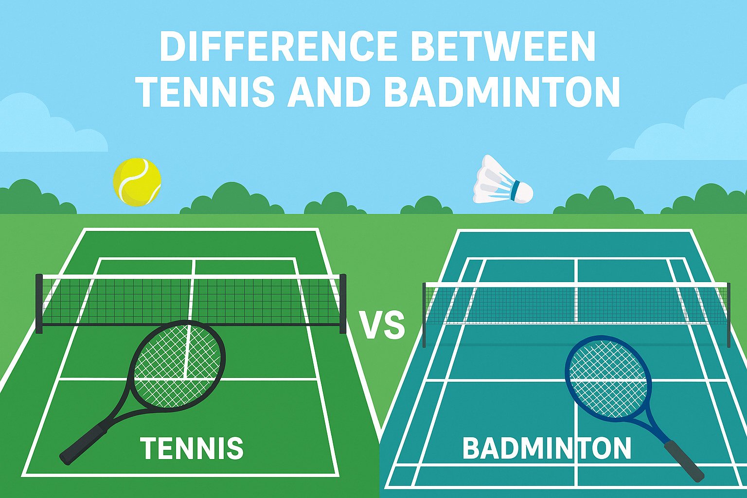 difference between tennis and badminton