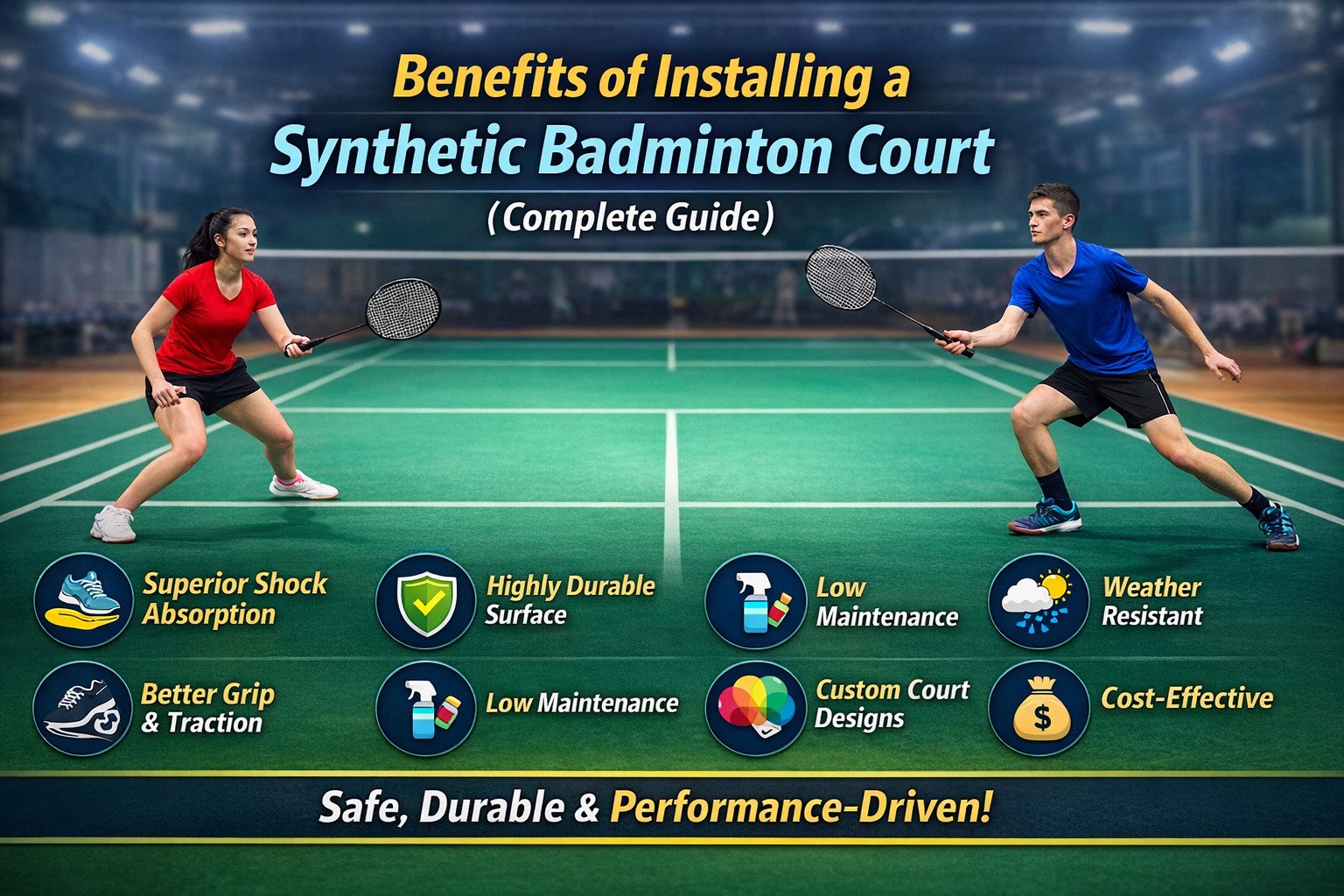 Synthetic Badminton Court
