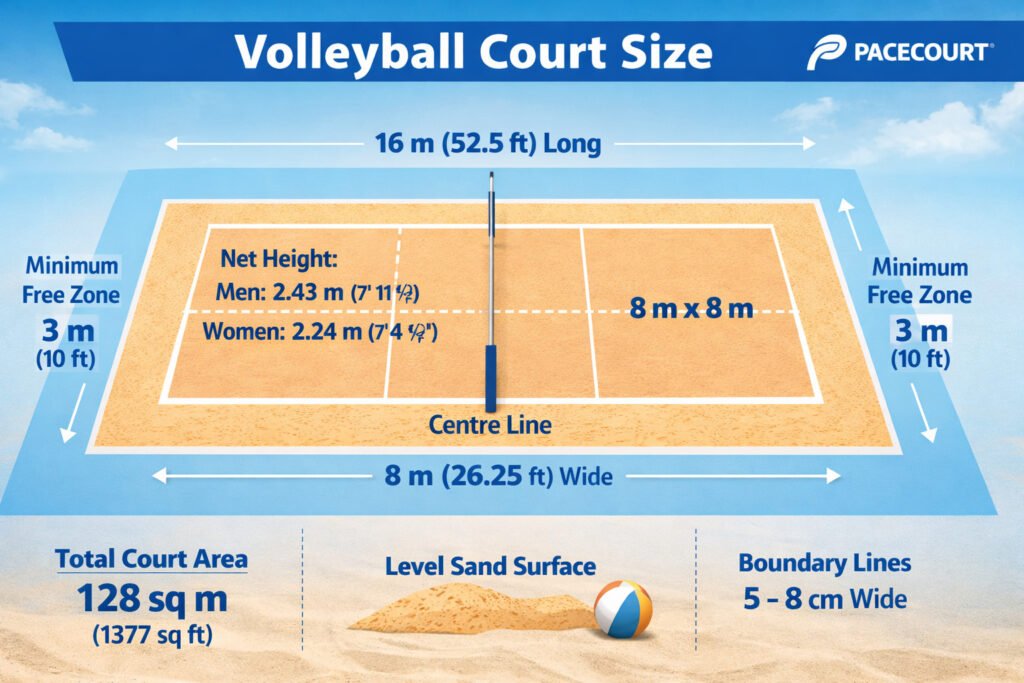 volleyball court size