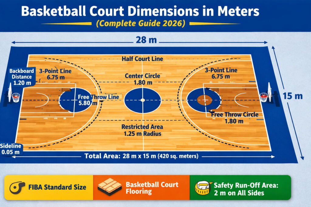 basketball court dimensions in meters