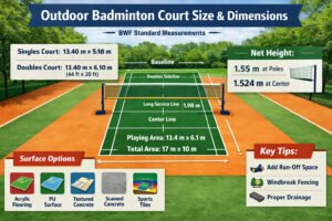 Outdoor Badminton Court Size: Complete Dimensions, Layout & Construction Guide (2026)