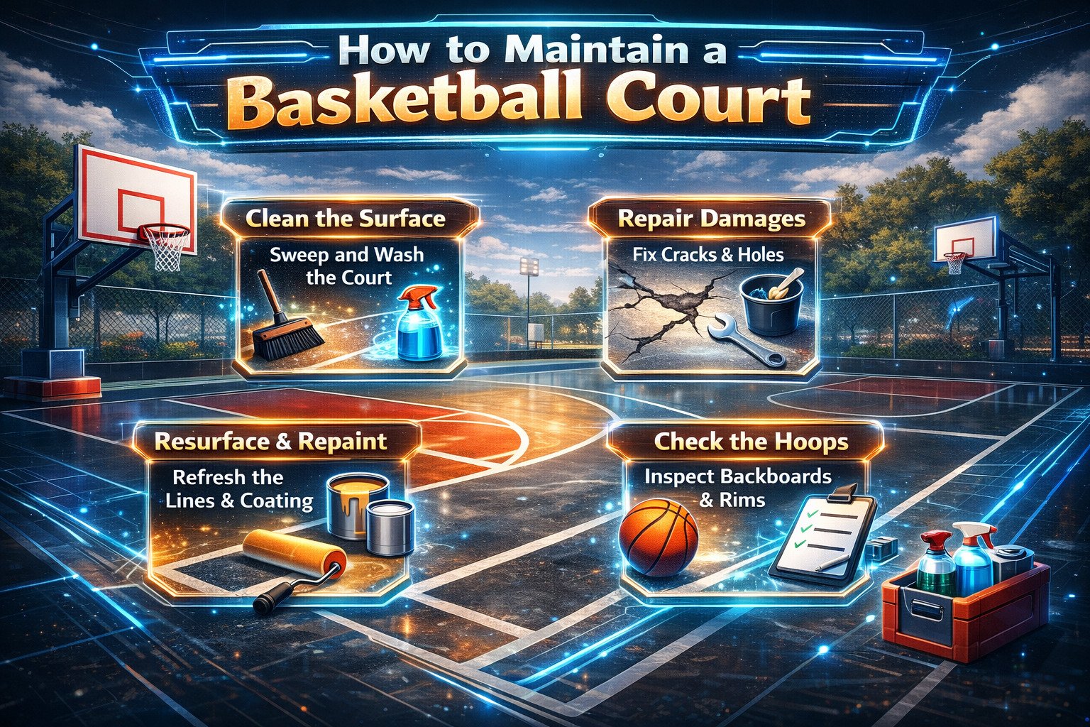 How to Maintain a Basketball Court