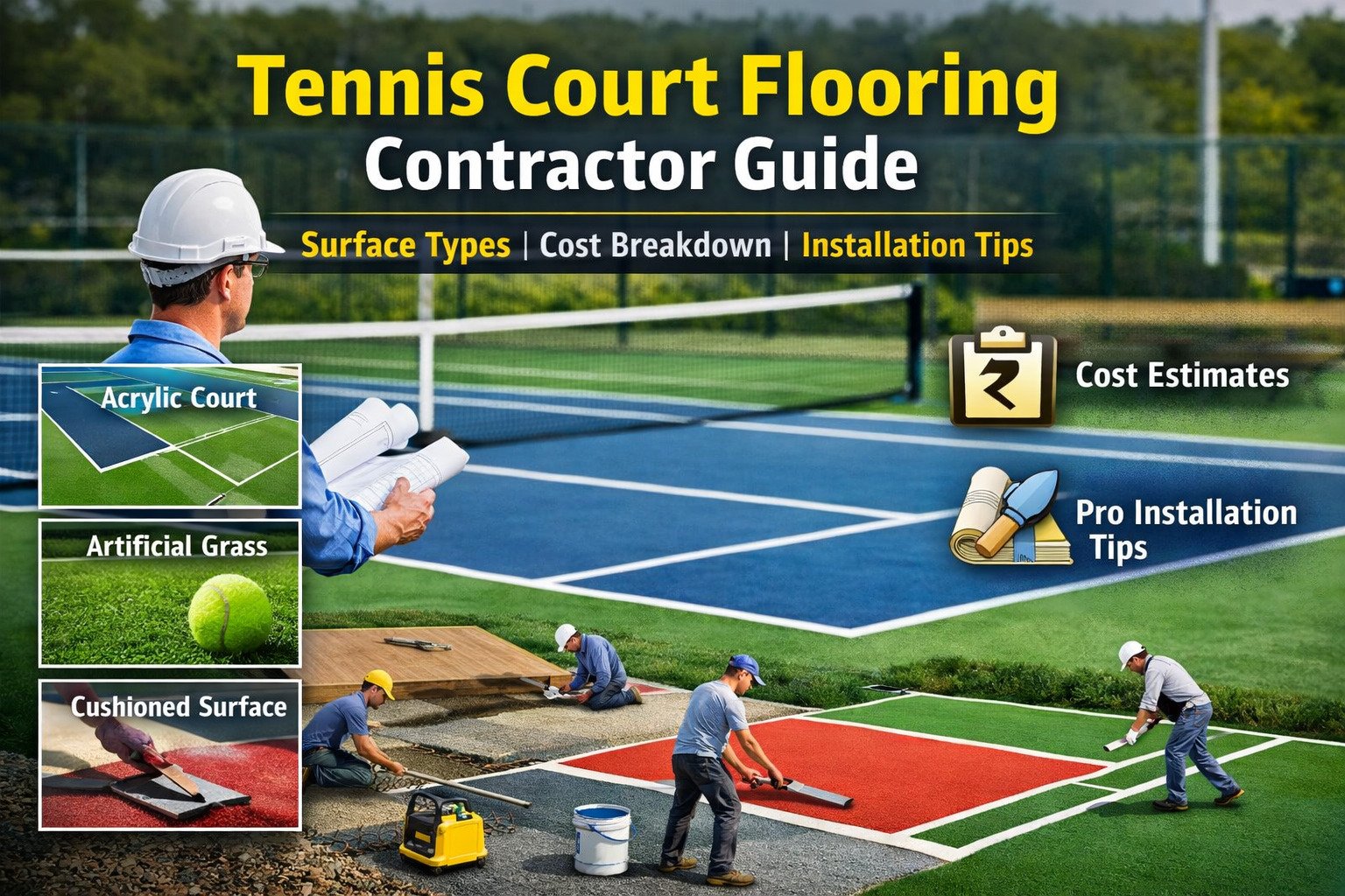 Tennis Court Flooring Contractor Guide – Surface Types, Cost & Installation Tips