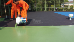 Badminton court flooring