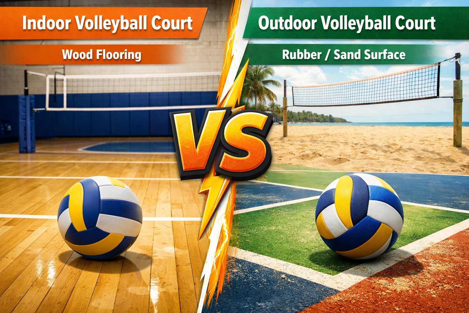indoor vs outdoor volleyball court flooring