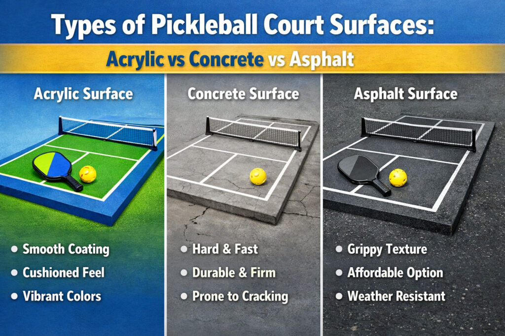 Types of Pickleball Court Surfaces