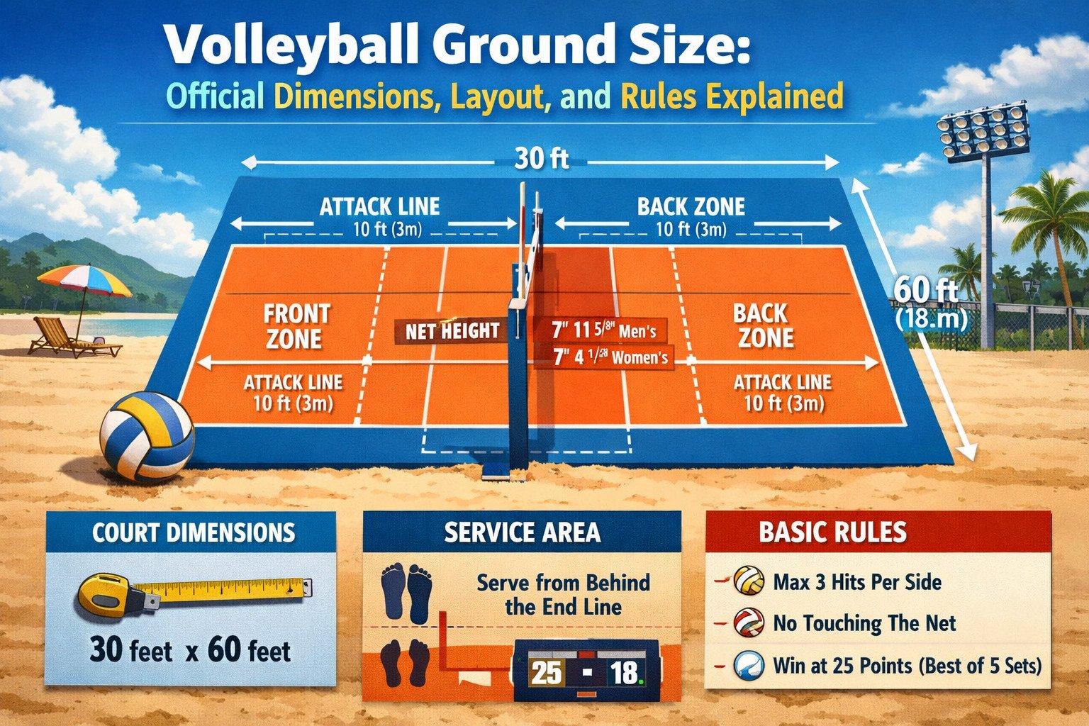 Volleyball Ground Size: Official Dimensions, Layout, and Rules Explained