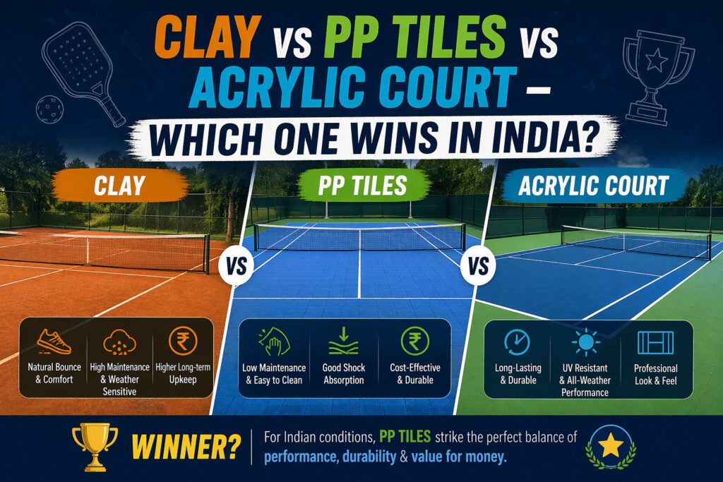 Clay vs PP Tiles vs Acrylic Court