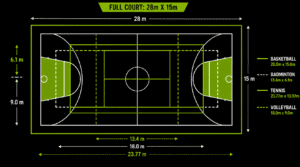 Multi purpose court dimensions