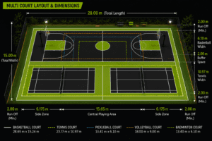 Multi court dimensions