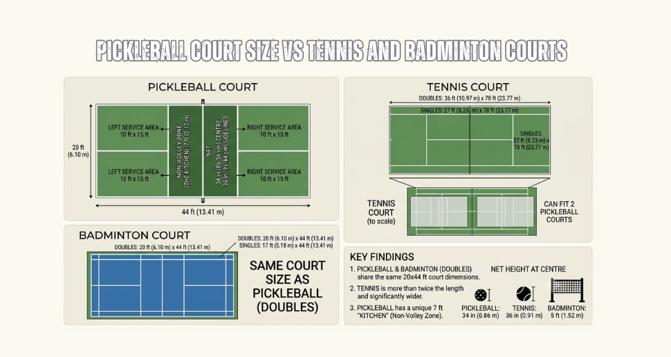 Pickleball Court Size in Feet & Meters