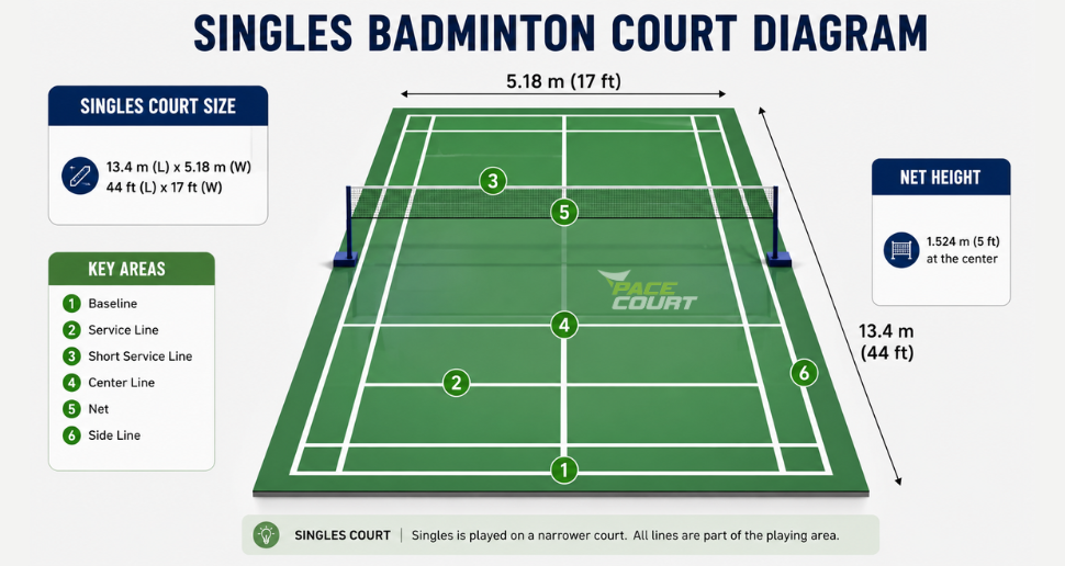 Singles Badminton Court Rules