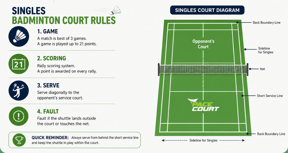 Singles Badminton Court Rules