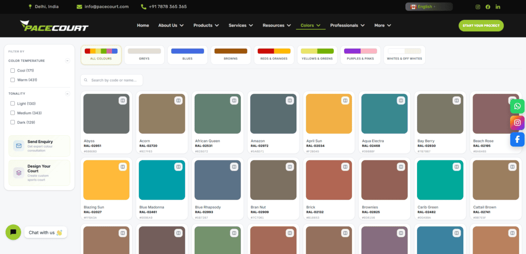 Design Your Badminton Court with 800+ Colour Options.