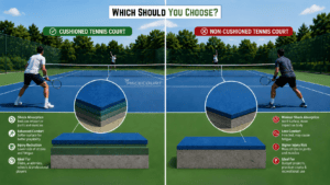 Cushioned vs Non-Cushioned Tennis Court Flooring: Which Should You Choose?