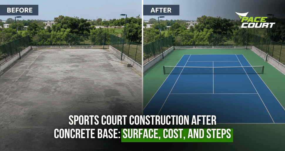 Sports Court Construction After Concrete Base